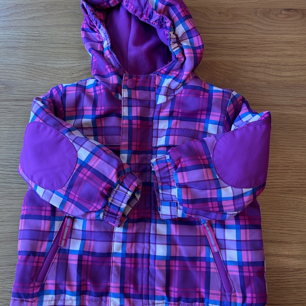 Cat & Jack Purple Plaid Puffer Jacket